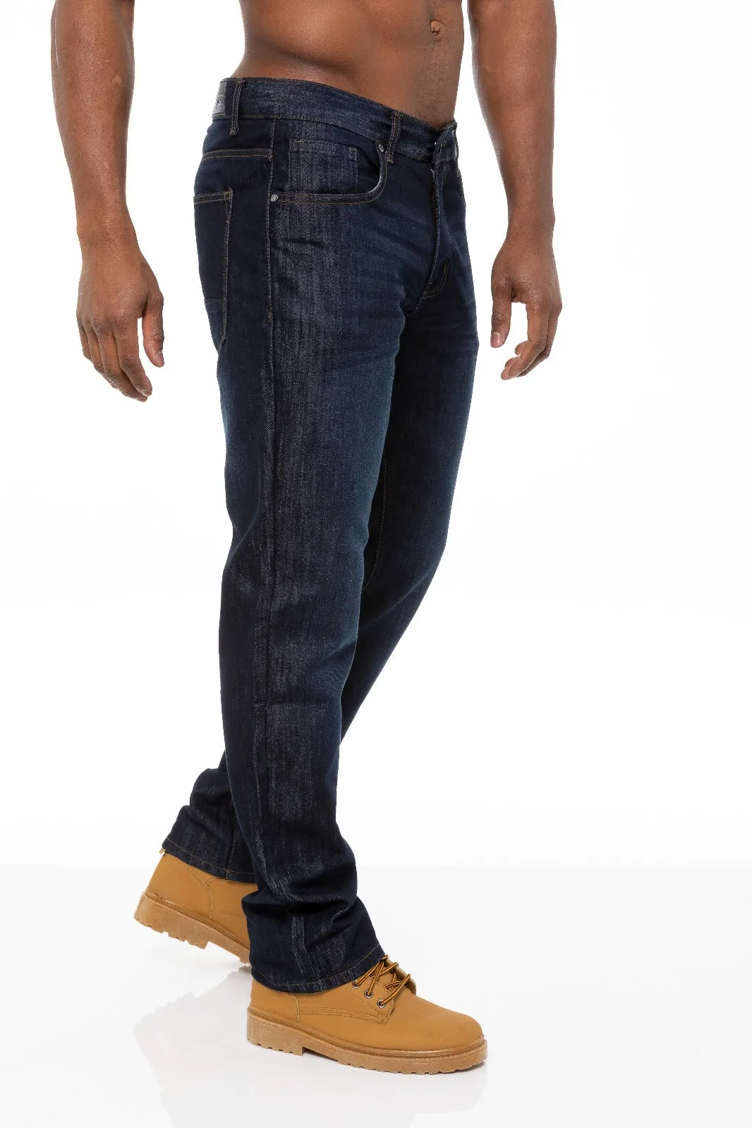 Mens Regular Tapered Fit Enzo Designer Jeans