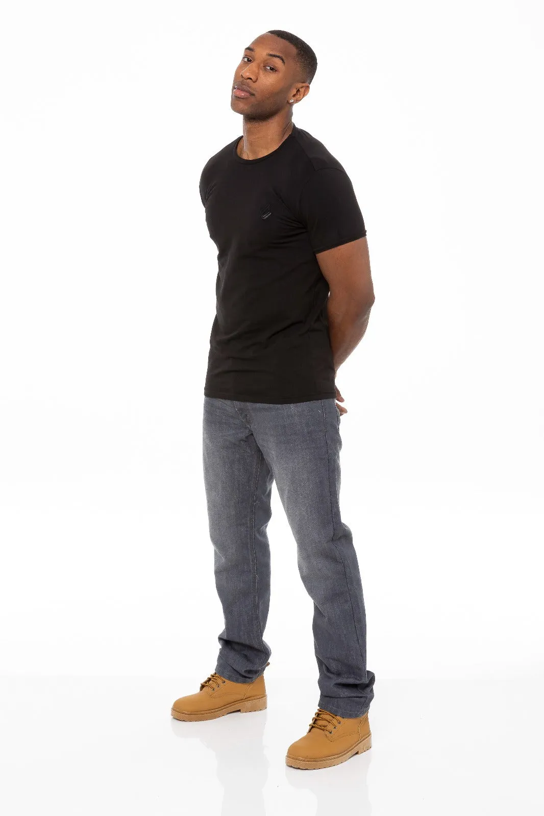 Mens Regular Tapered Fit Enzo Designer Jeans