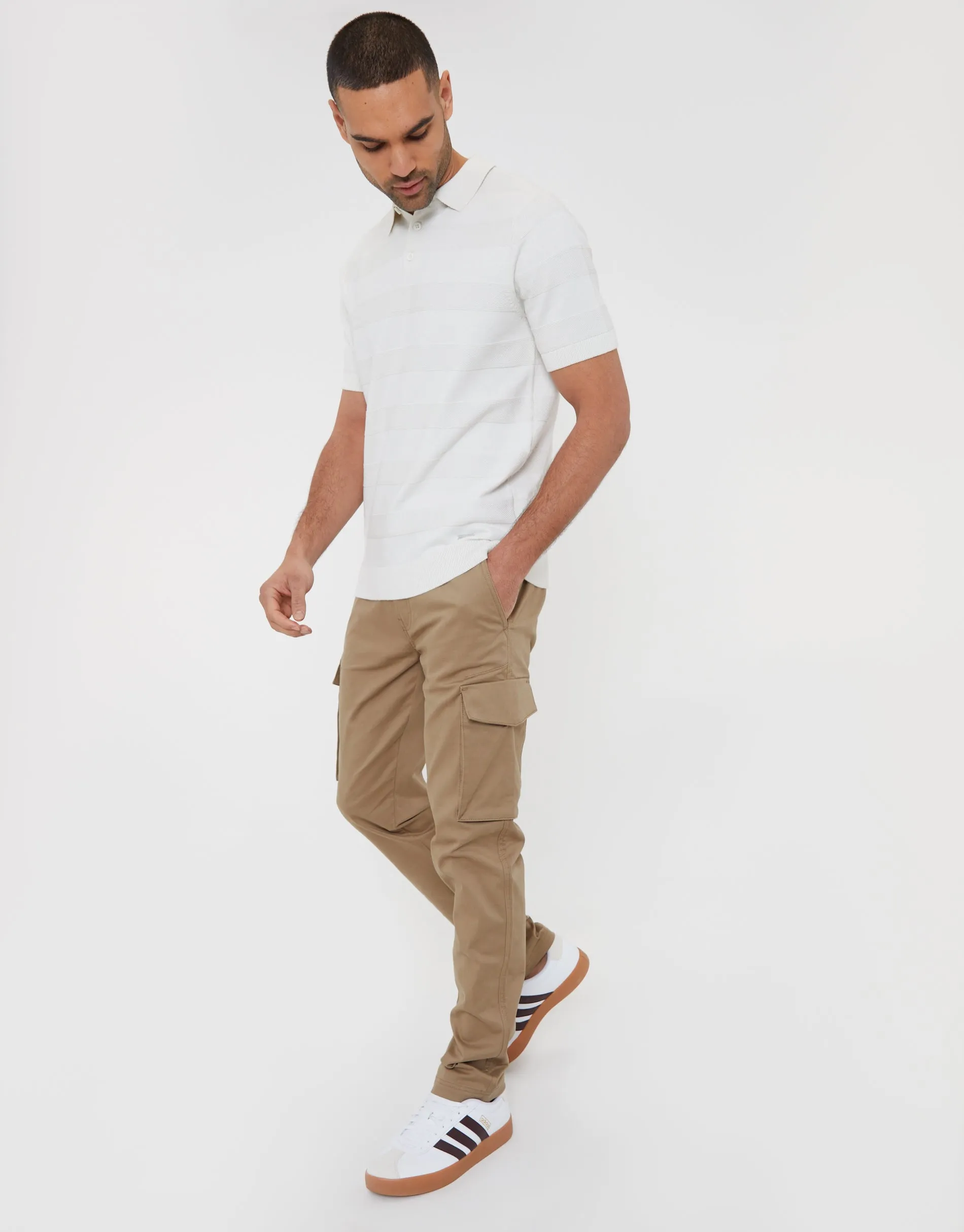 Men's Stone Cargo Chino Trousers