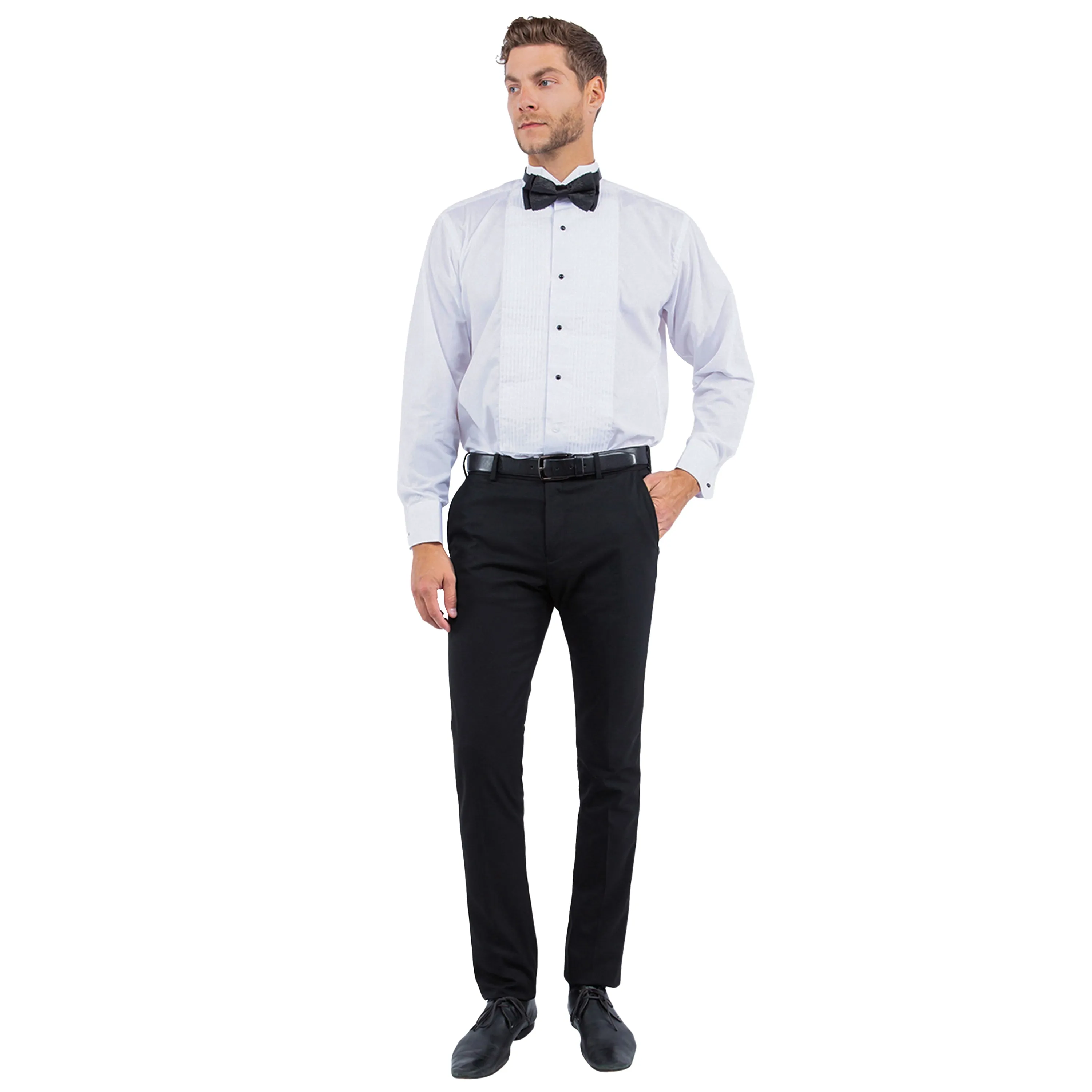Men's Tailored-Fit Suits Separates Tuxedo Pants w/ Satin Side Stripe