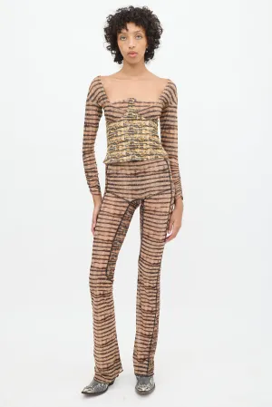 Orange & Multicolour Ink Check Co-Ord Set