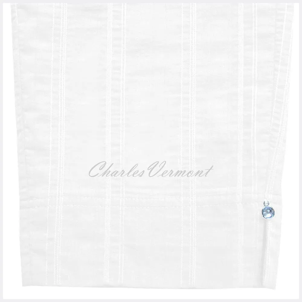 Robell Marie 07 Seersucker Capri Trouser 51576-54554-10 (White)