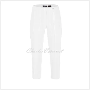 Robell Marie 07 Seersucker Capri Trouser 51576-54554-10 (White)