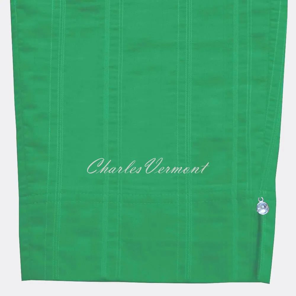 Robell Marie 07 Seersucker Capri Trouser 51576-54554-820 (Emerald Green)