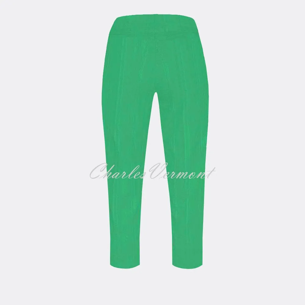 Robell Marie 07 Seersucker Capri Trouser 51576-54554-820 (Emerald Green)