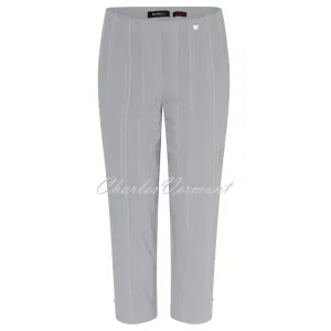 Robell Marie 07 Seersucker Capri Trouser 51576-54554-920 (Light Grey)