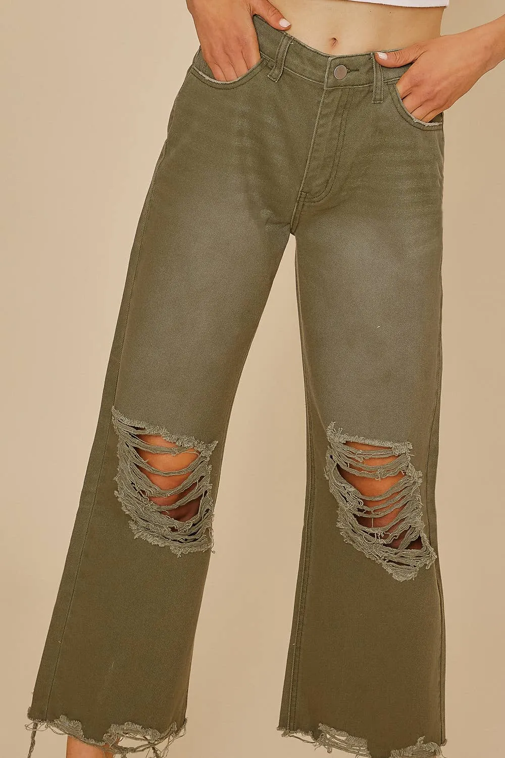 S- DISTRESSED LIGHT WEIGHT DENIM STRAIGHT JEAN _ SKU AP0033
