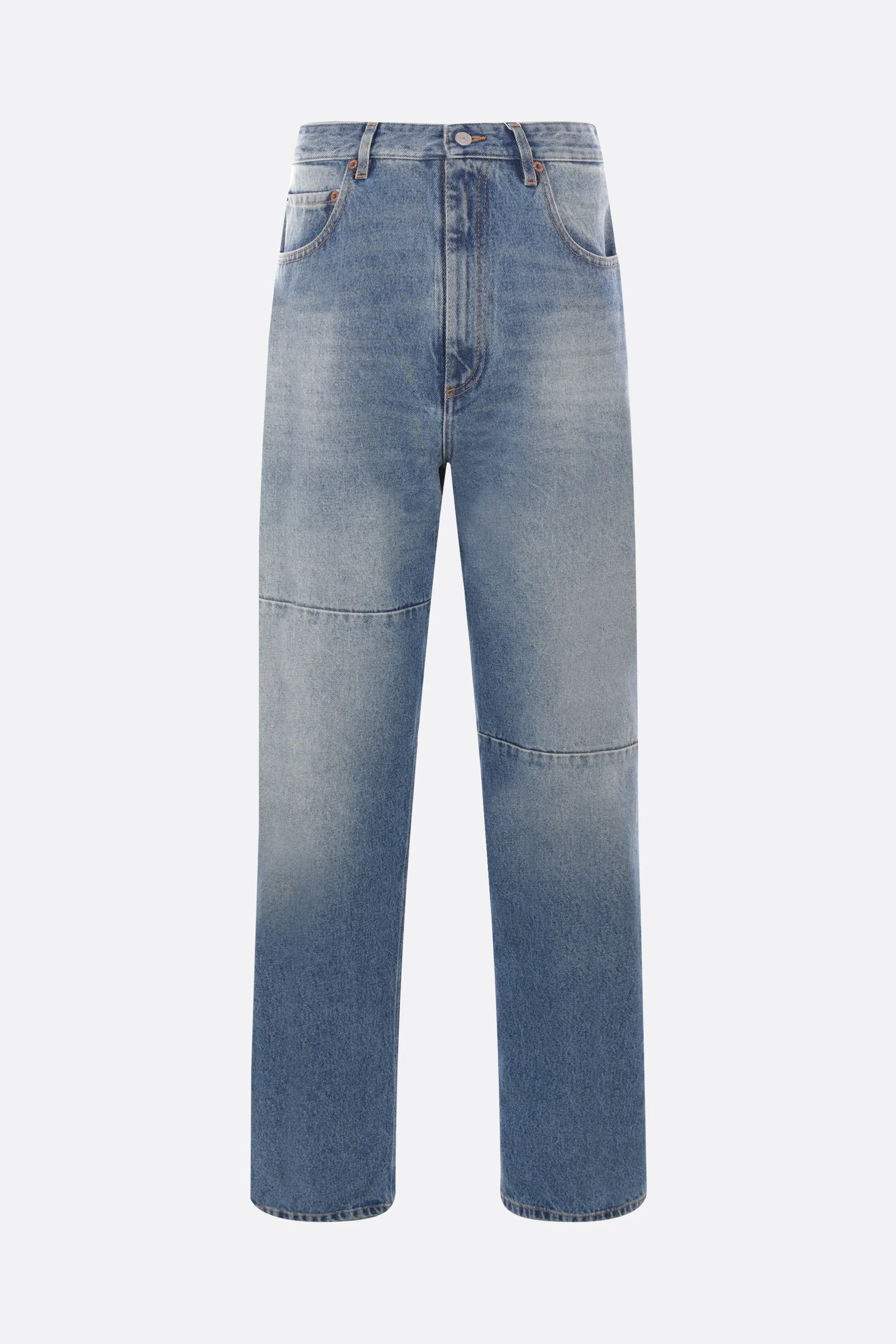 Tapered Distressed Denim Jeans