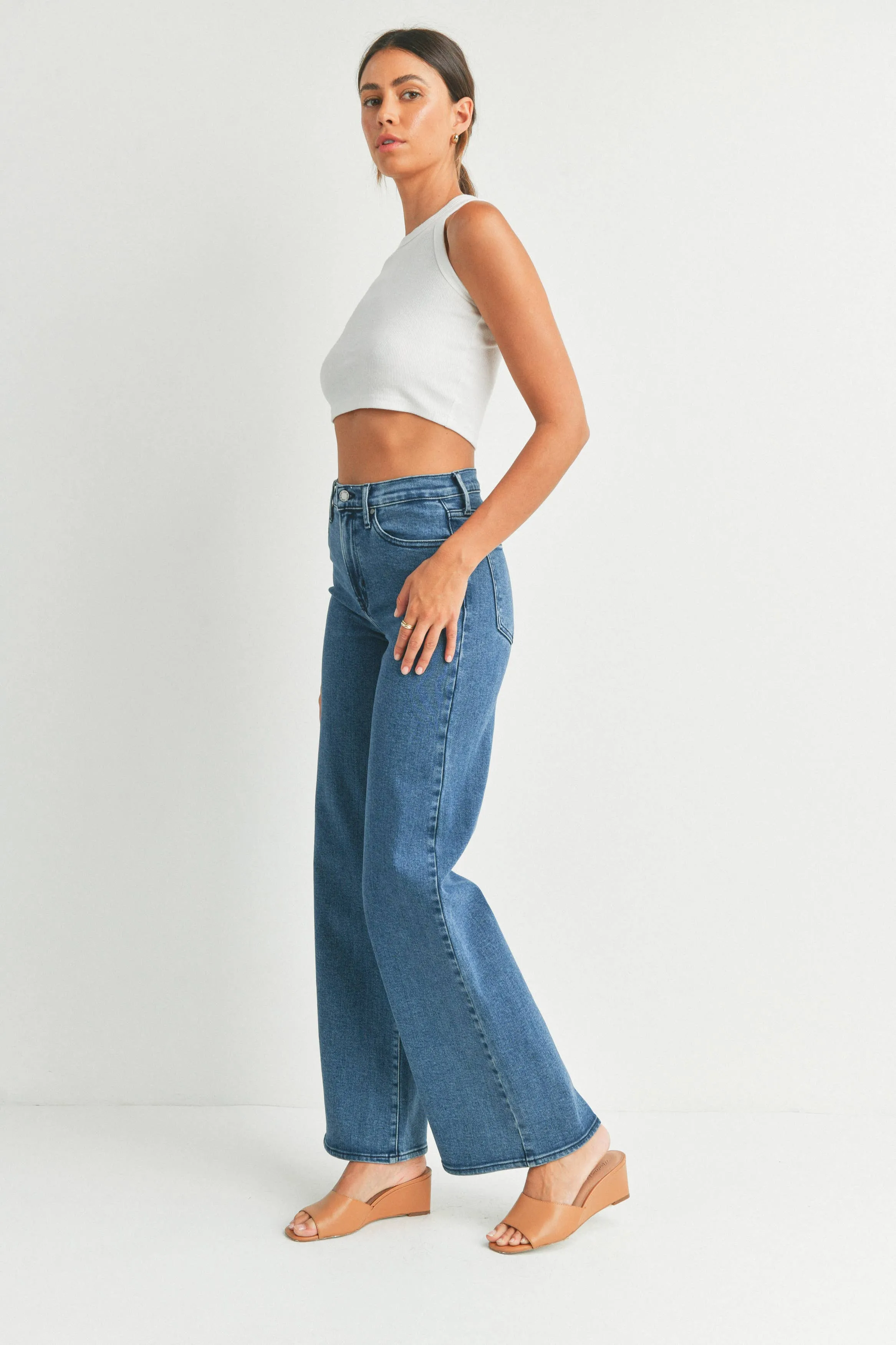 Wide Leg Palazzo-Style Denim