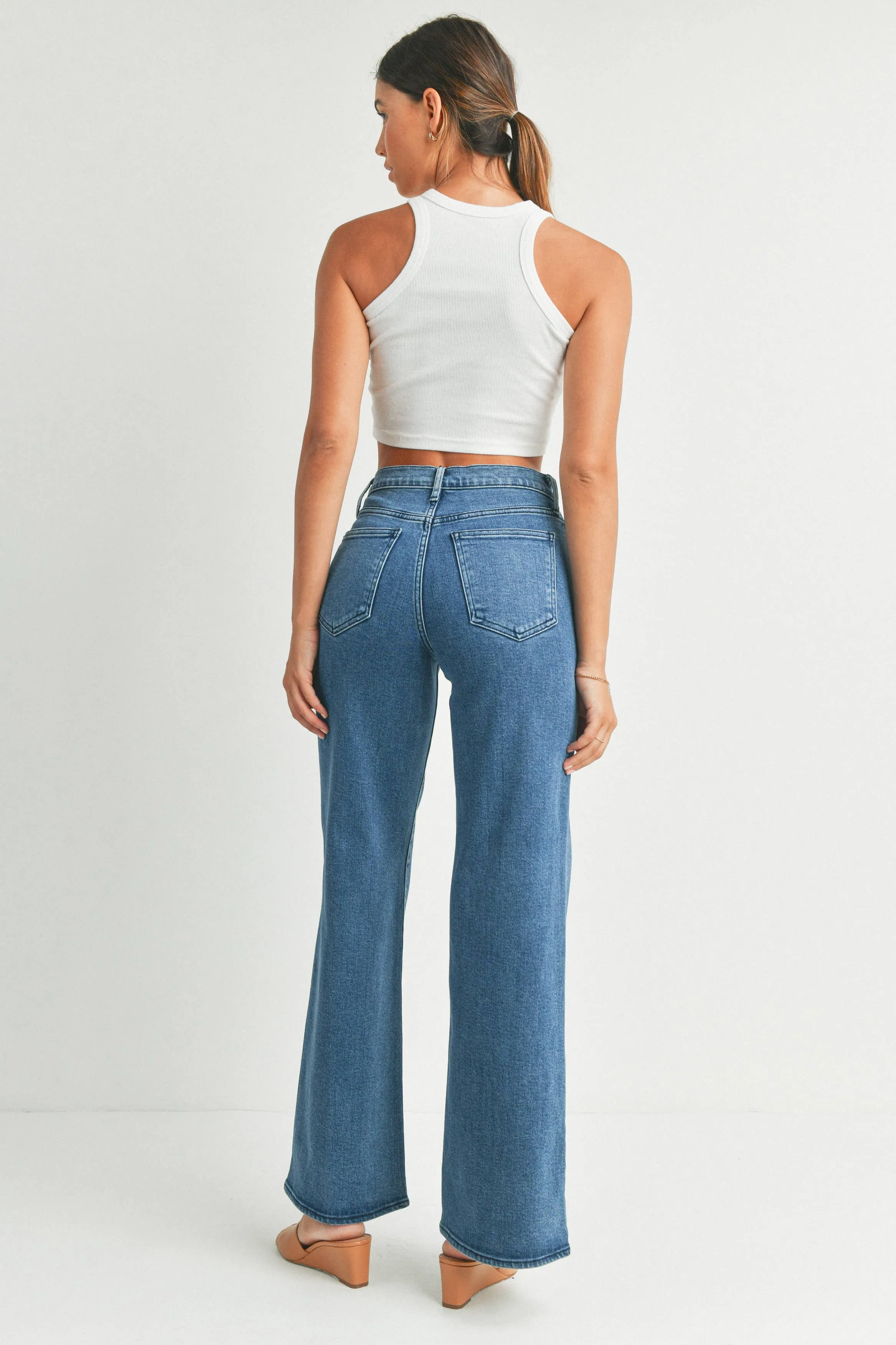 Wide Leg Palazzo-Style Denim