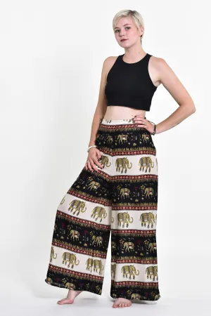 Womens Elephant Bliss Palazzo Pants in Black