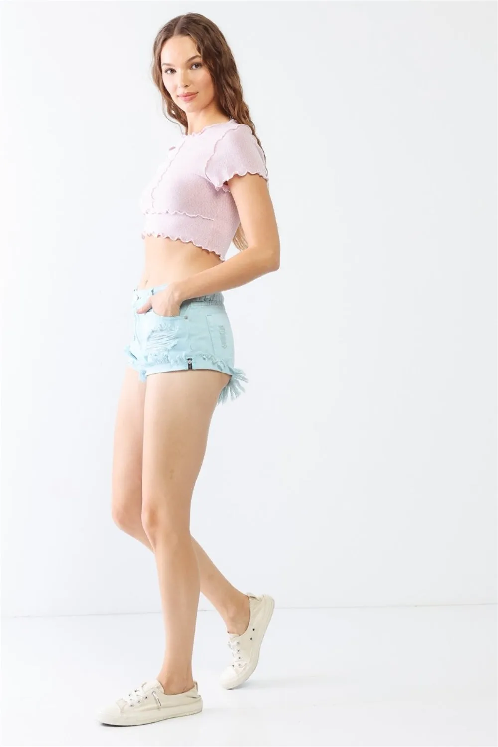 Women's Tasha Apparel Distressed Ripped Denim Shorts