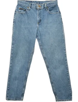 Zip Front Medium Wash Tapered Jeans - W32 L30