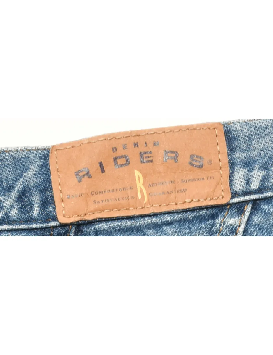 Zip Front Medium Wash Tapered Jeans - W32 L30